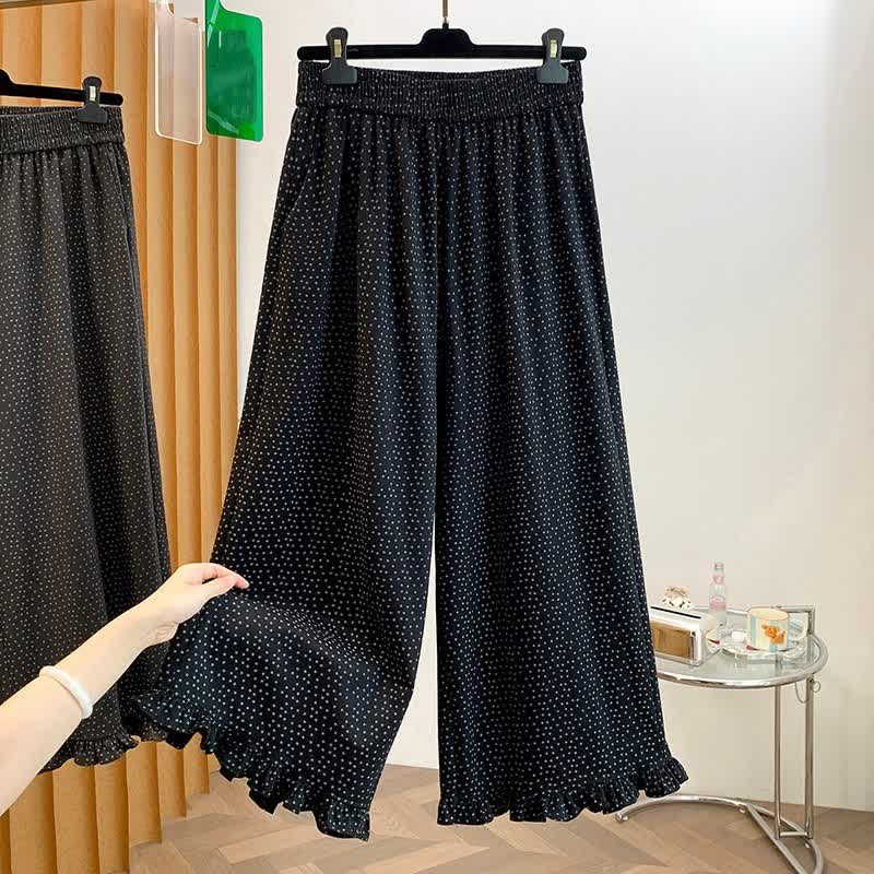 Buddha Stones Spring Summer Casual Floral Cropped Pants Women's Straight Leg Pants With Pocket - Black - US8-10, UK/AU12-14, EU40-42 (2XL) - image 11