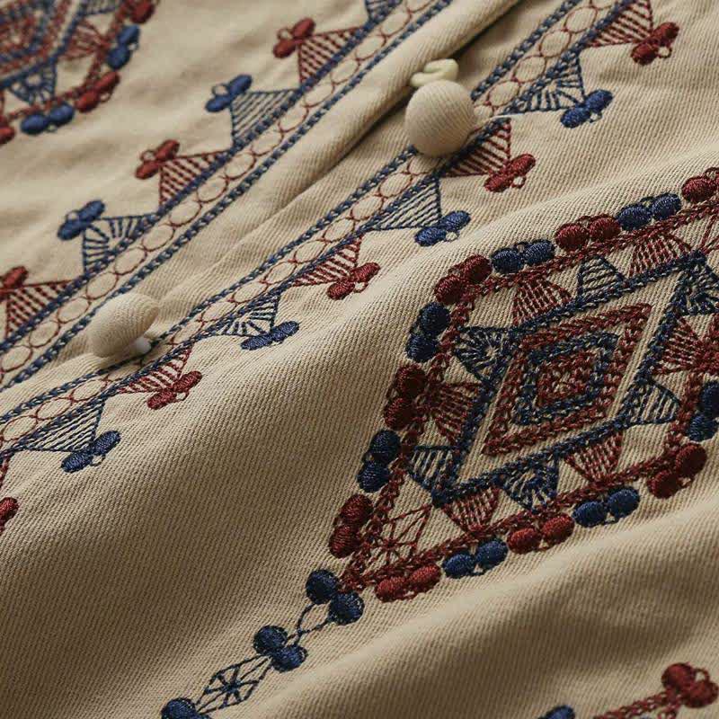 Buddha Stones Summer Boho Vintage Embroidery Geometric Tank Top Women's Sleeveless Shirts - image 6