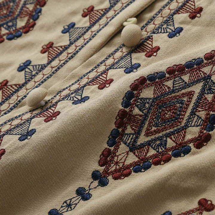 Buddha Stones Summer Boho Vintage Embroidery Geometric Tank Top Women's Sleeveless Shirts - image 6