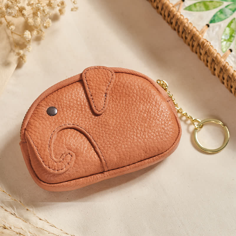 Buddha Stones PU Leather Elephant Wisdom Mini Zipper Purse - DarkOrange (Approx. 12.5 cm × 2 cm × 8.5 cm) - image 10