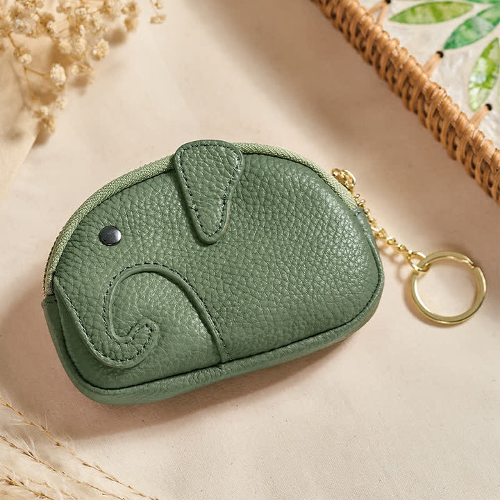 Buddha Stones PU Leather Elephant Wisdom Mini Zipper Purse - DarkGreen (Approx. 12.5 cm × 2 cm × 8.5 cm) - image 22