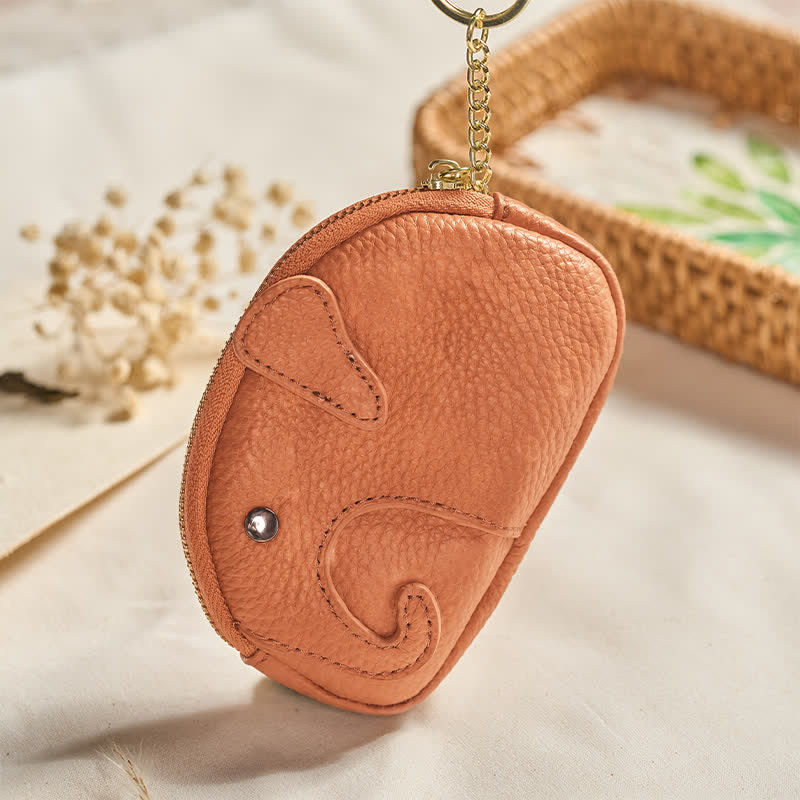 Buddha Stones PU Leather Elephant Wisdom Mini Zipper Purse - image 13