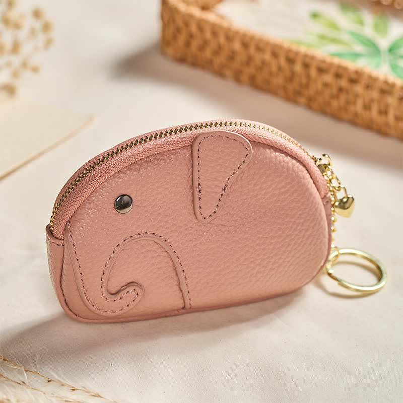 Buddha Stones PU Leather Elephant Wisdom Mini Zipper Purse - image 1