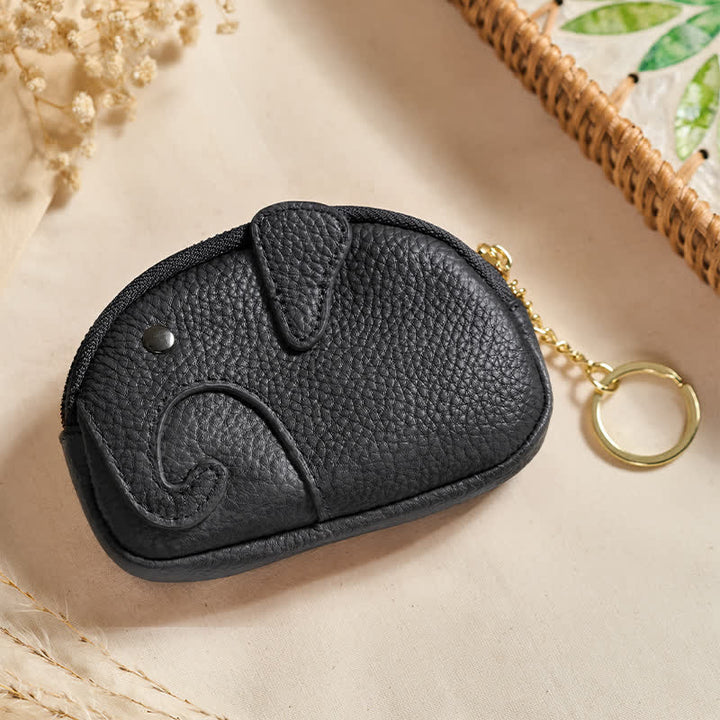 Buddha Stones PU Leather Elephant Wisdom Mini Zipper Purse - Black (Approx. 12.5 cm × 2 cm × 8.5 cm) - image 18