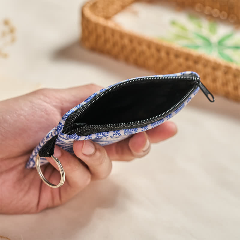 Buddha Stones Blue White Elephant Luck Bohemian Zip Purse - image 4