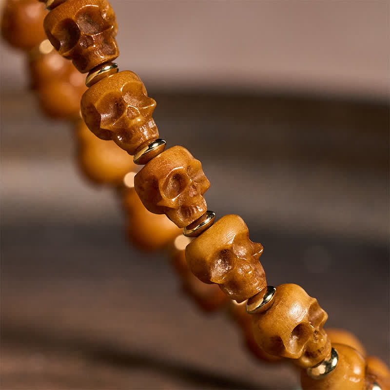 Buddha Stones Bone Skull Hand Carved Tibetan New Beginning Bracelet - image 4