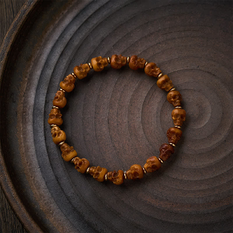 Buddha Stones Bone Skull Hand Carved Tibetan New Beginning Bracelet - image 2