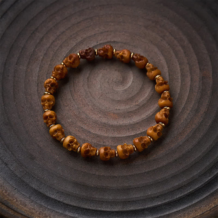 Buddha Stones Bone Skull Hand Carved Tibetan New Beginning Bracelet - image 3