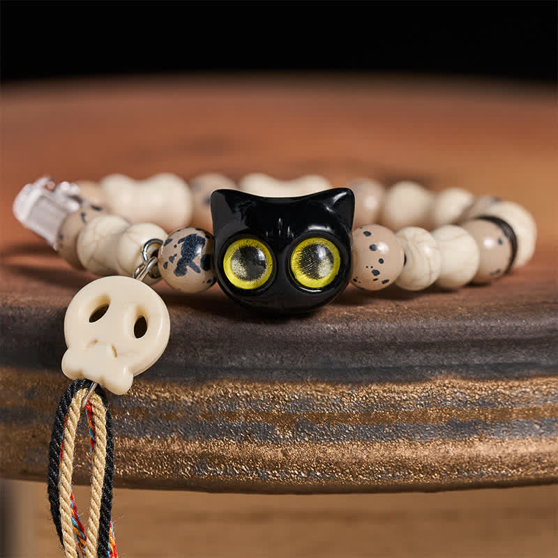 Buddha Stones Cat Skull Bone Design Courage Bracelet - image 3