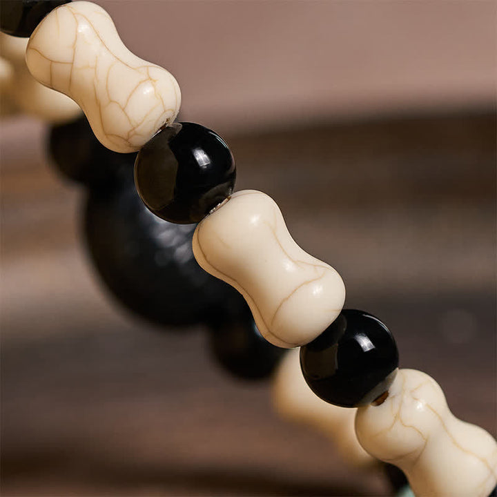 Buddha Stones Skull Black Cat Beaded Strength Bracelet - image 14