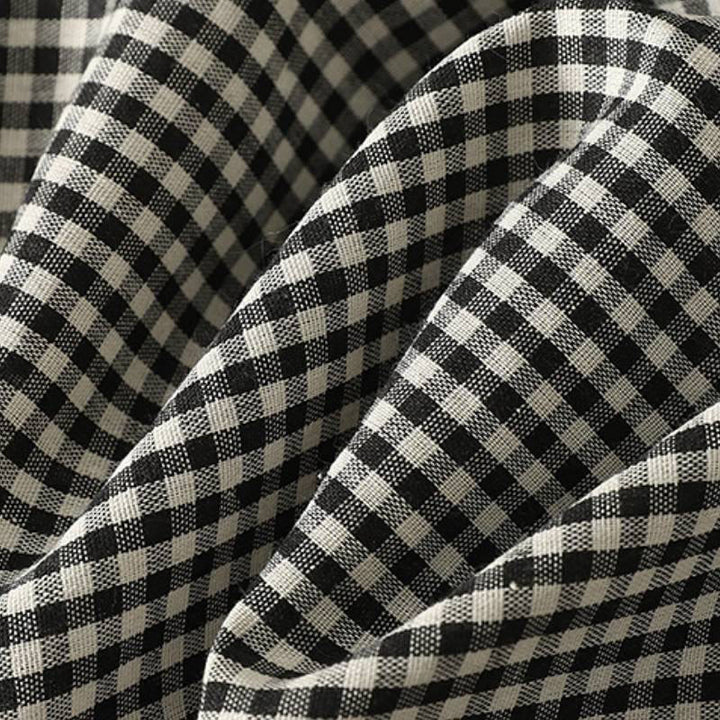 Buddha Stones Spring Fall Casual Mandarin Collar Plaid Women's Long Sleeve Dress With Pocket - image 11