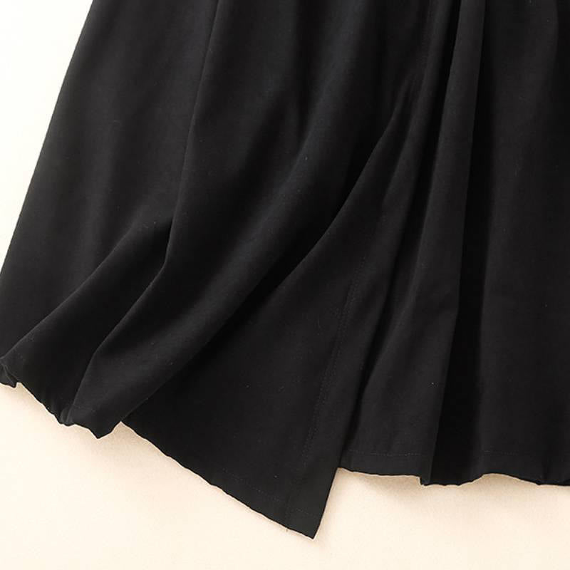 Buddha Stones Fall Minimalist Elegant Side Slit Solid Women's Skirt With Pocket - image 9