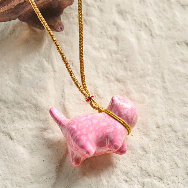 Buddha Stones Cute Cat Charm Balance Necklace - image 14