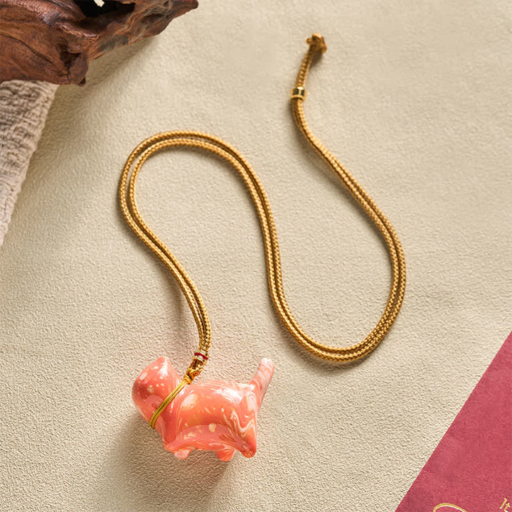 Buddha Stones Cute Cat Charm Balance Necklace - image 20