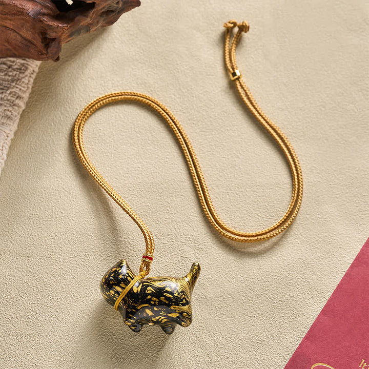 Buddha Stones Cute Cat Charm Balance Necklace - image 4