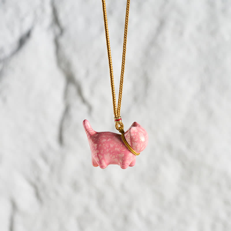 Buddha Stones Cute Cat Charm Balance Necklace - image 12