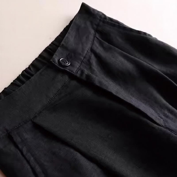 Buddha Stones Commute Solid Color 7-8 Length Women's Wide Leg Pants With Pockets - image 12