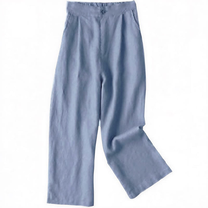 Buddha Stones Commute Solid Color 7-8 Length Women's Wide Leg Pants With Pockets - LightSteelBlue - US12，UK/AU16，EU44 (3XL) - image 19