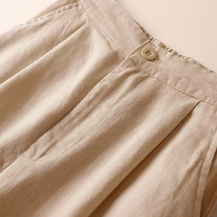 Buddha Stones Commute Solid Color 7-8 Length Women's Wide Leg Pants With Pockets - image 2