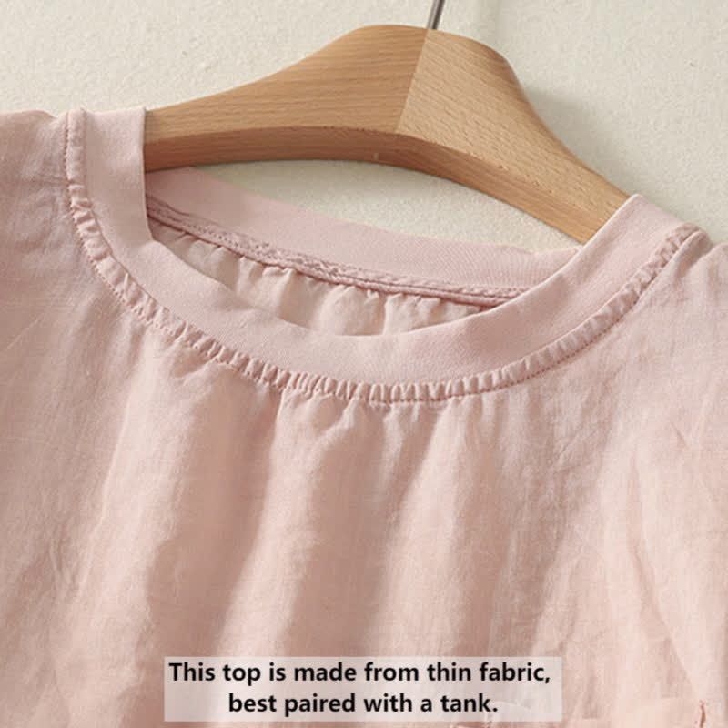 Buddha Stones Casual Embroidery Red Heart Short Sleeve Women's T-Shirt - image 1