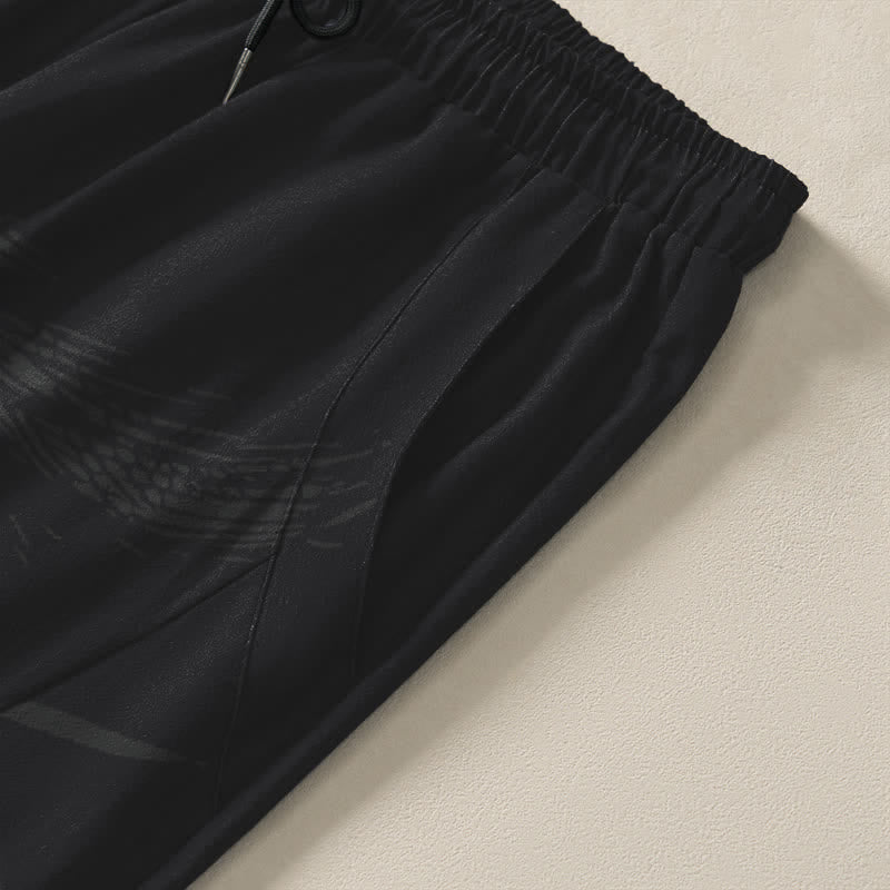 Buddha Stones Pure Cotton Mystic Dragon Wave Pattern Drawstring Men's Tapered Pants With Pockets - image 4