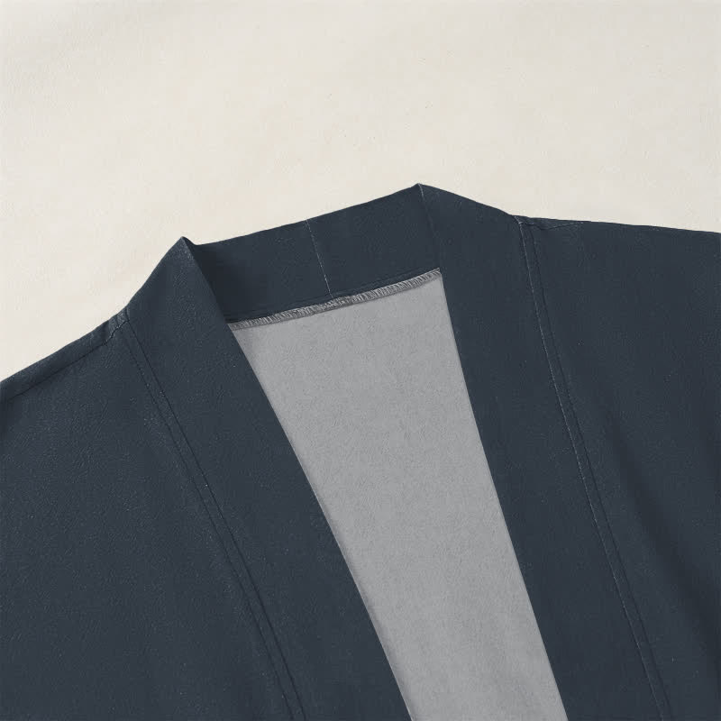 Buddha Stones Cotton Celestial Moon Phase Sun Pattern Open Front Men's Kimono - image 3
