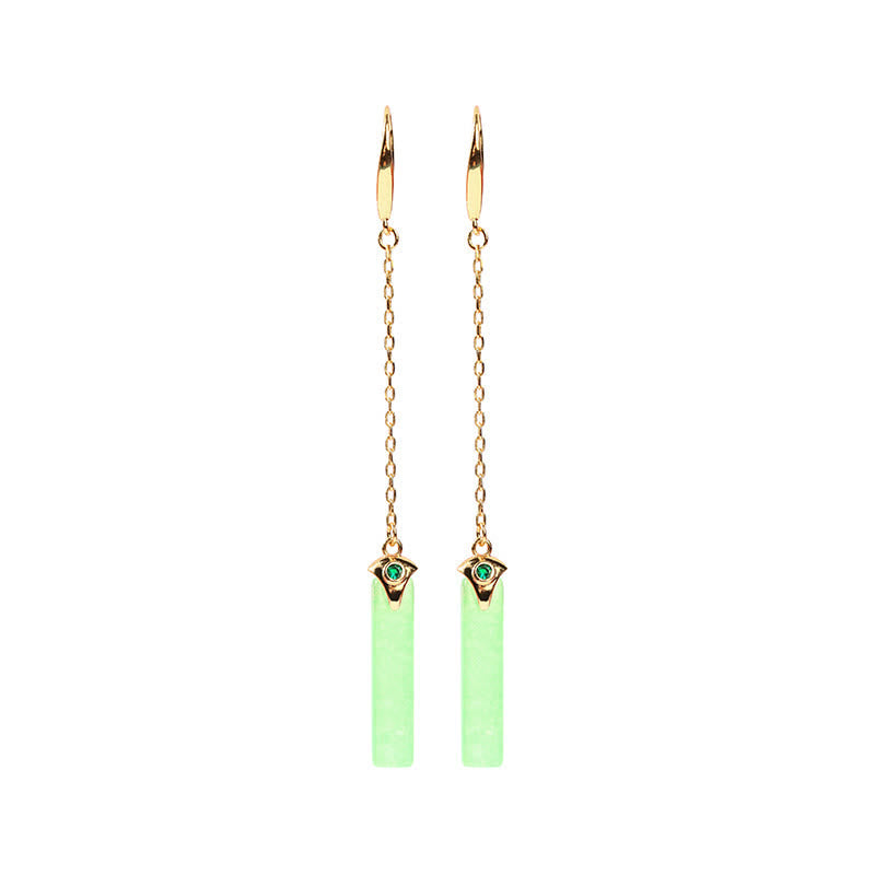 Buddha Stones Gold Plated Copper Slim Drop Grounding Earrings - image 4