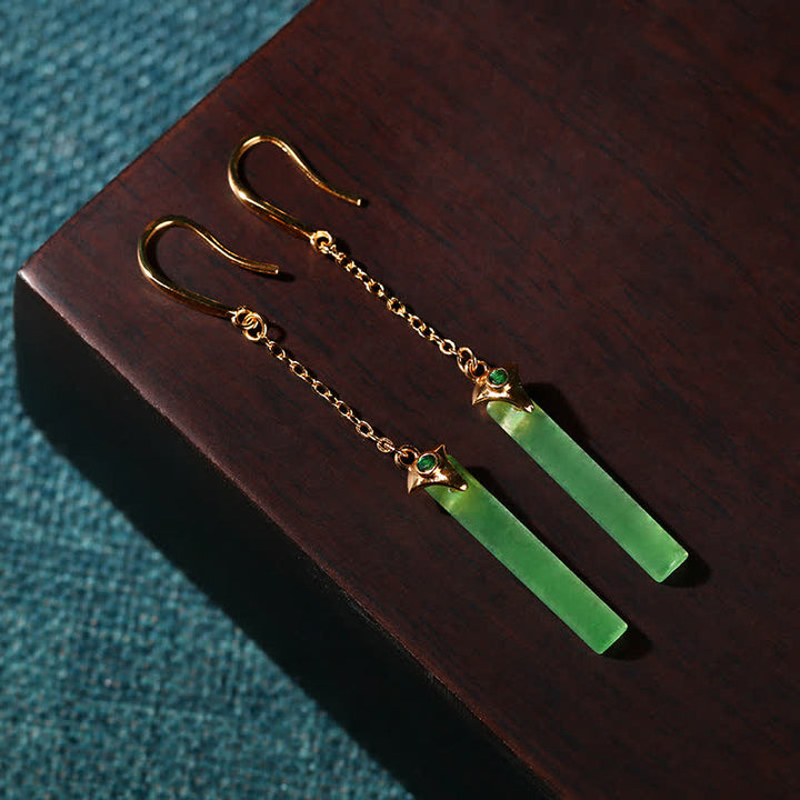 Buddha Stones Gold Plated Copper Slim Drop Grounding Earrings - image 1