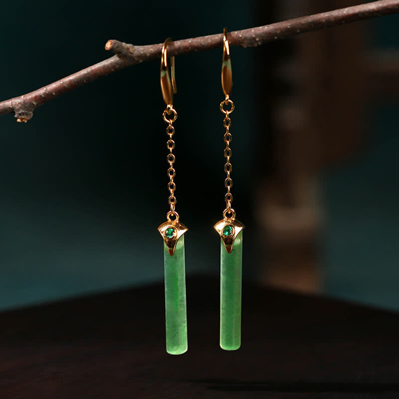 Buddha Stones Gold Plated Copper Slim Drop Grounding Earrings - image 3
