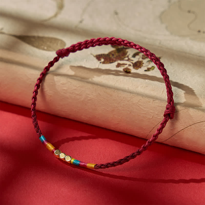 Buddha Stones 925 Sterling Silver Bead Red String Protection Bracelet - Red(Wrist Circumference 14–17cm) - image 0