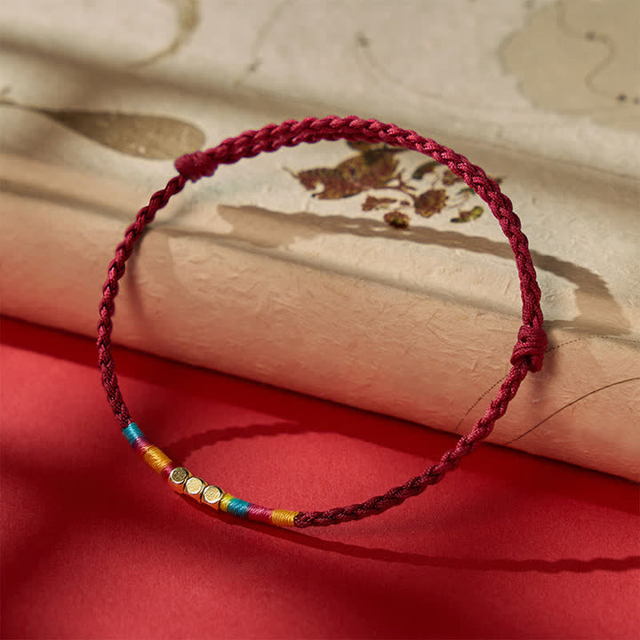 Buddha Stones 925 Sterling Silver Bead Red String Protection Bracelet - Red(Wrist Circumference 14–17cm) - image 0