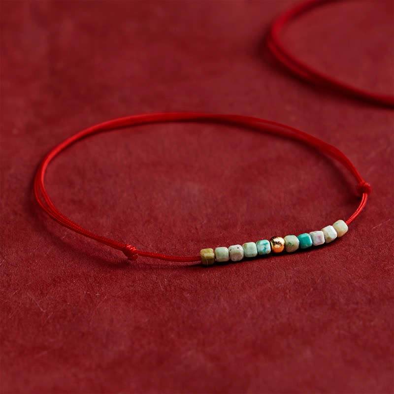 Buddha Stones Hand-Woven Ultra-fine Turquoise Beads Luck Rope Bracelet - image 2
