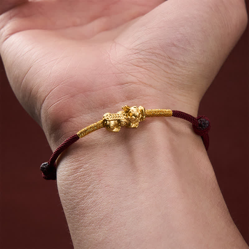 Buddha Stones Handmade Red String PiXiu Luck Bracelet - image 4