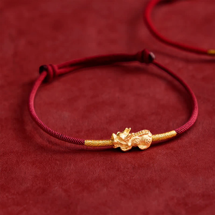 Buddha Stones Handmade Red String PiXiu Luck Bracelet - Dark Red(Wrist Circumference: 5.9–7.5 in / 15–19 cm) - image 0