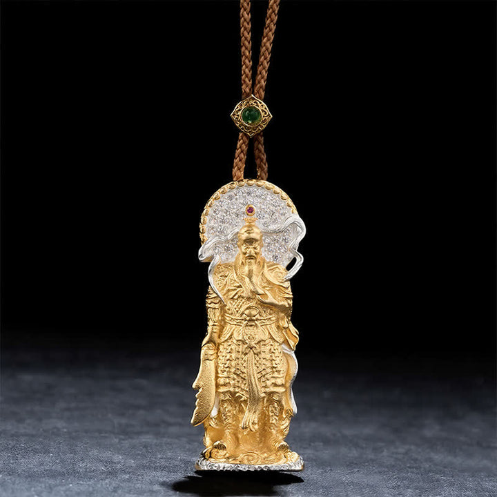 Buddha Stones Copper Lord Guan Grounding Protection Relief Pendant Necklace - image 2
