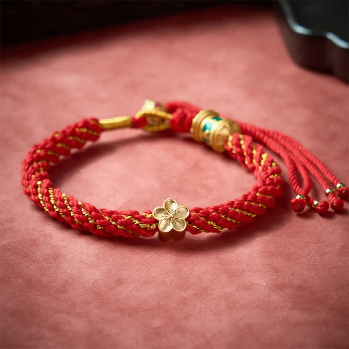 Buddha Stones Hand-Woven Tibetan Om Mani Padme Hum Flower Wisdom Rope Bracelet - image 12