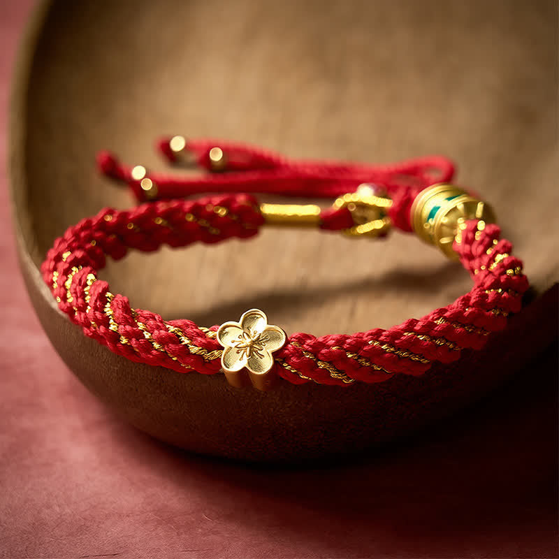 Buddha Stones Hand-Woven Tibetan Om Mani Padme Hum Flower Wisdom Rope Bracelet - image 13