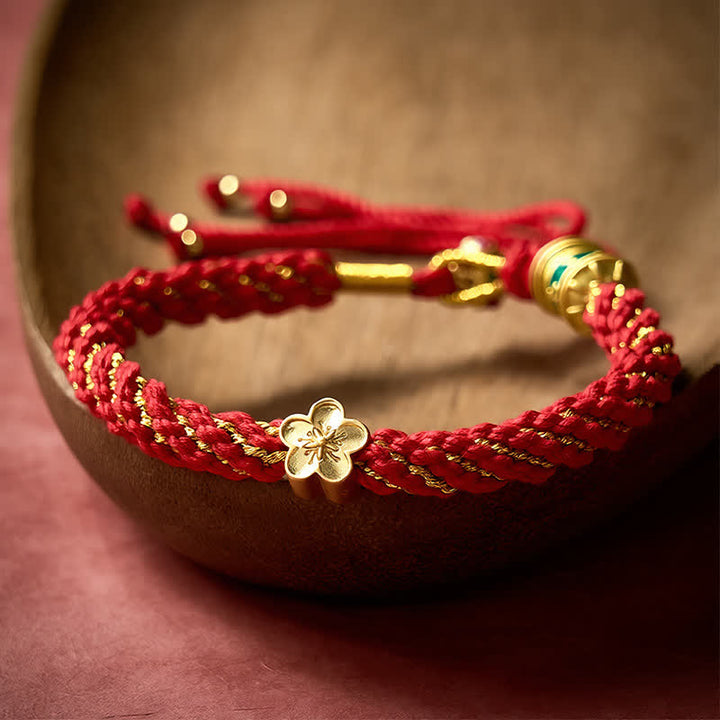 Buddha Stones Hand-Woven Tibetan Om Mani Padme Hum Flower Wisdom Rope Bracelet - image 13
