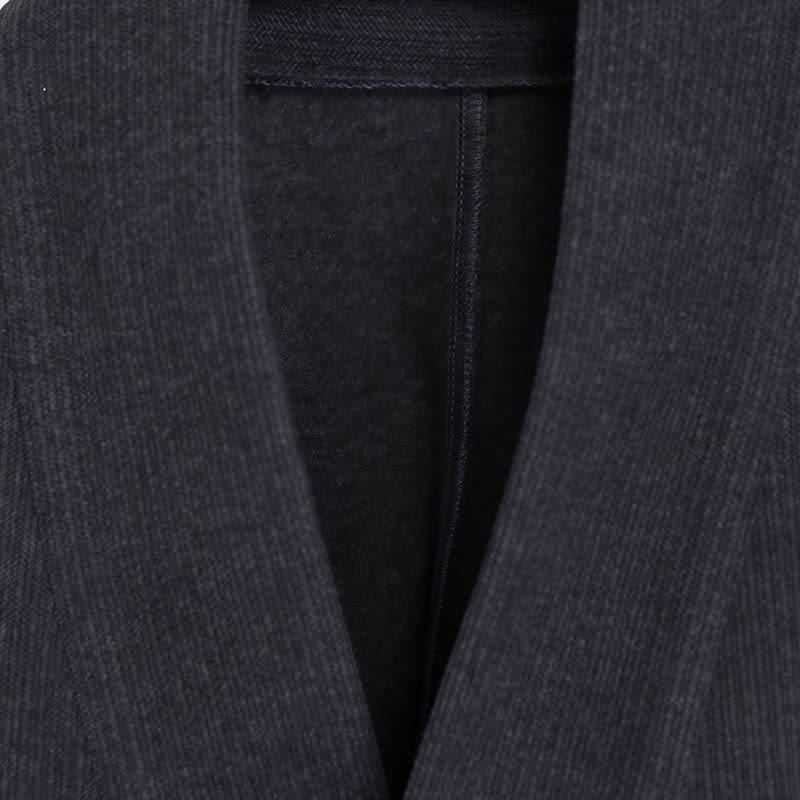 Buddha Stones Fall Winter Classic Minimalist Solid Corduroy Men's Kimonos - image 9
