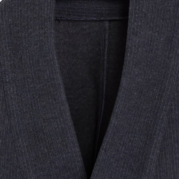 Buddha Stones Fall Winter Classic Minimalist Solid Corduroy Men's Kimonos - image 9
