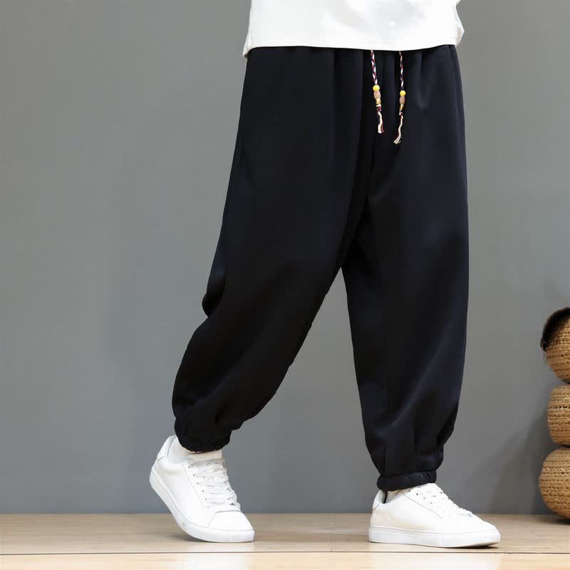 Buddha Stones Fall Winter Casual Minimalist Athletic Drawstring Solid Ankle Pants Men's Tapered Pants With Pockets - image 11