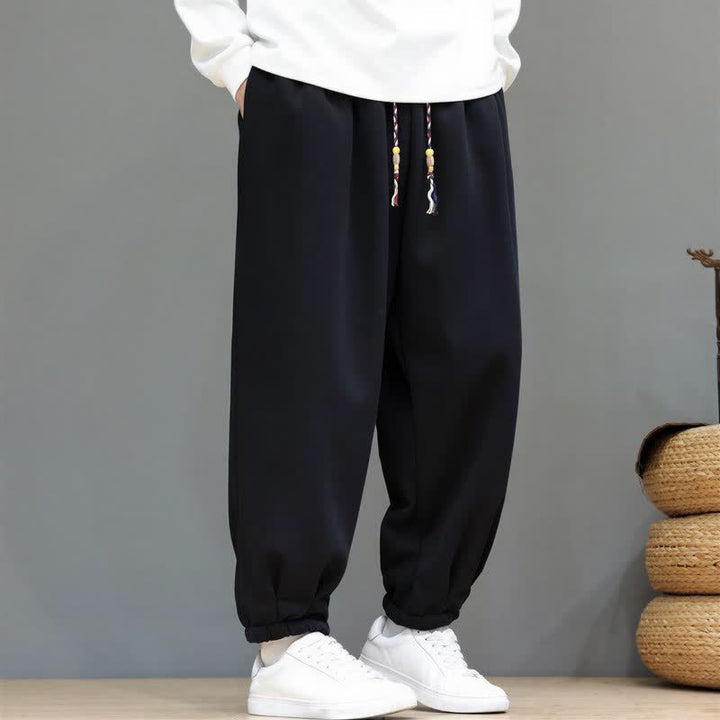 Buddha Stones Fall Winter Casual Minimalist Athletic Drawstring Solid Ankle Pants Men's Tapered Pants With Pockets - image 10