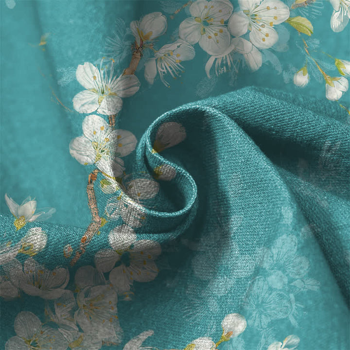 Buddha Stones Pure Cotton Vintage Floral Branch Pattern Frog Button Women's Elastic Waist Harem Pants With Pockets - image 4