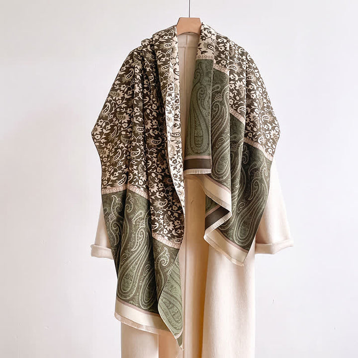 Buddha Stones Spring Fall Paisley Floral Vines Reversible Pattern Shawl - image 3
