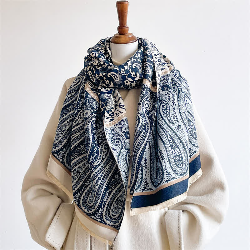 Buddha Stones Spring Fall Paisley Floral Vines Reversible Pattern Shawl - image 11
