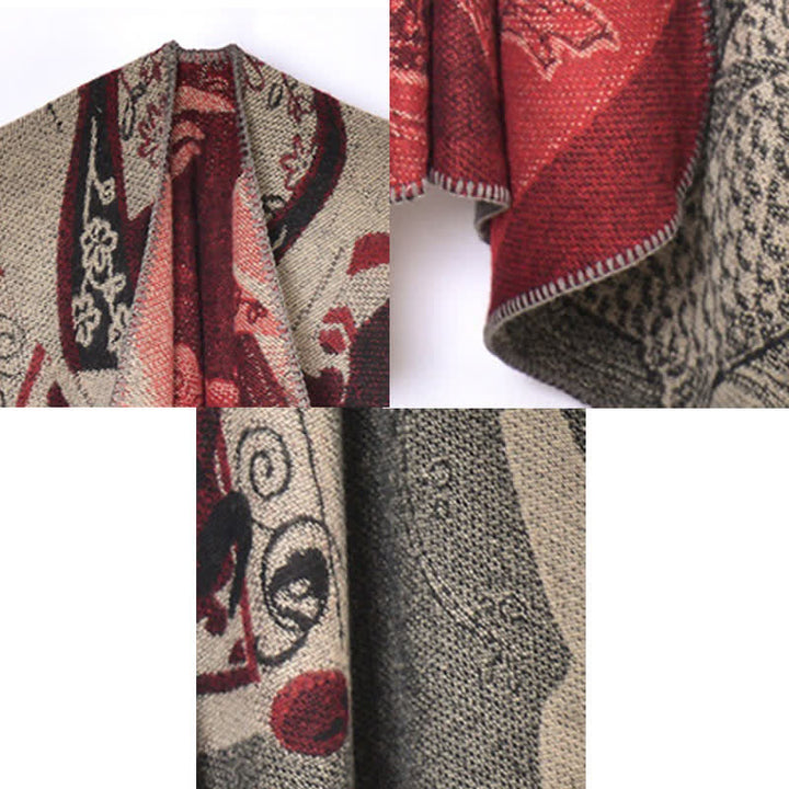 Buddha Stones Fall Winter Koi Fish Clouds Oriental Draped Soft Shawl - image 21