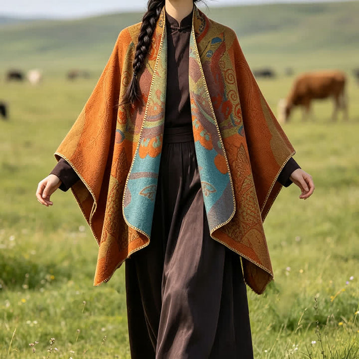 Buddha Stones Fall Winter Koi Fish Clouds Oriental Draped Soft Shawl - image 4