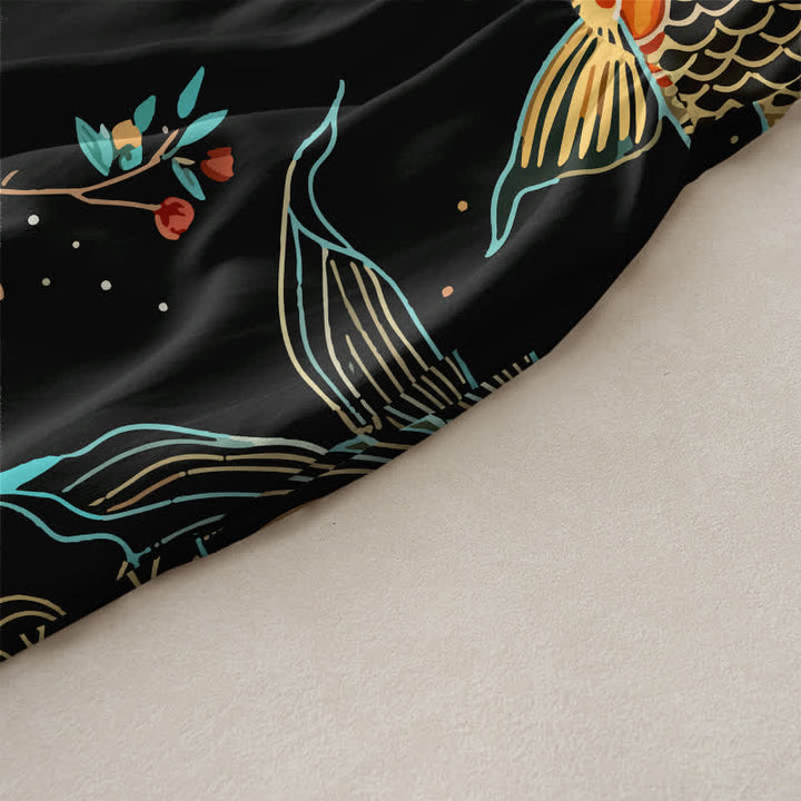 Buddha Stones Summer Casual Koi Fish Floral Wave Pattern Women's Summer Sleeveless Midi Dress With Pockets - image 2