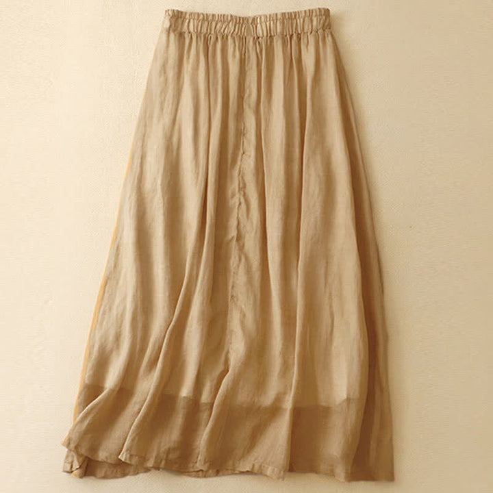 Buddha Stones Ethnic Vintage Embroidery Button Design Women's 7-8 Length Skirt - image 9