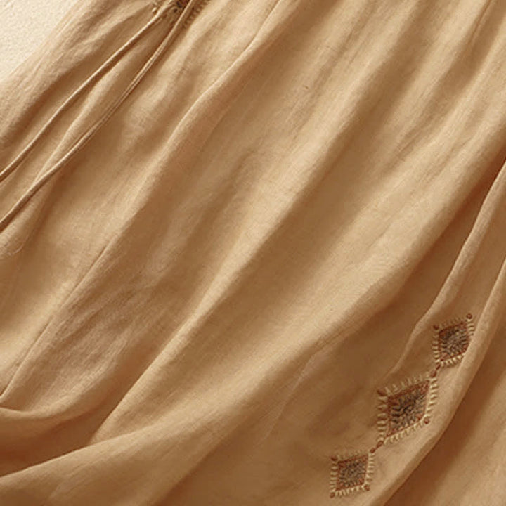 Buddha Stones Ethnic Vintage Embroidery Button Design Women's 7-8 Length Skirt - image 13